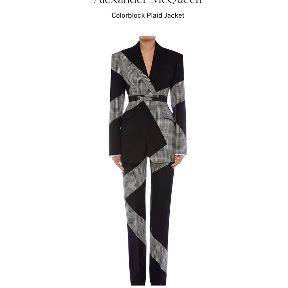 Alexander McQueen Black / White color block pants.